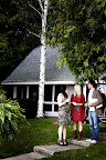 Taryn and guests mingled in the back yard. Taryn and guests mingled in the back yard.