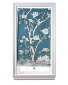 Want to create your own view? Attach a beautiful wallpaper sheet to a roller shade. (Martha Stewart Living) Want to create your own view? Attach a beautiful wallpaper sheet to a roller shade. (Martha Stewart Living)