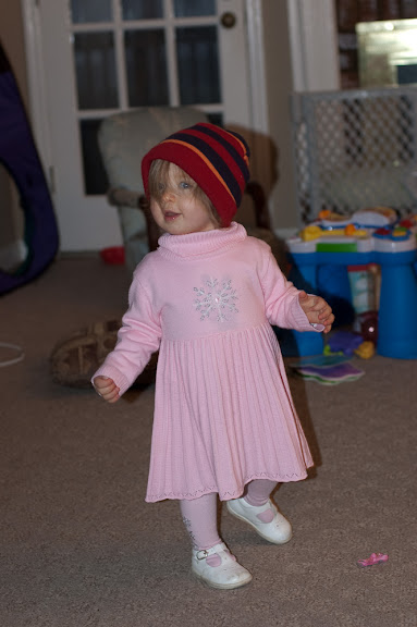 With Mom's hat on.