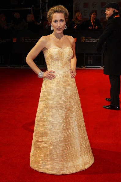 Gillian Anderson attends The Orange British Academy Film Awards 2012