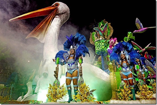 Dancers from the Dragoes da Real samba school perform in Sao Paulo. (Andre Penner/Associated Press)