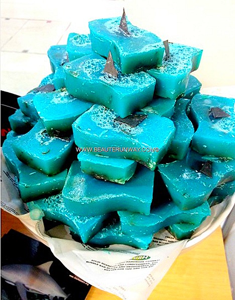 LUSH SHARK SAVERS SOAP SINGAPORE “I’M FINISHED” WITH FINS 2013 Handmade Cosmetics, fragrances, bath body products fizzing bath bombs, bubble bars, scrubs body lotions,  shampoo, conditioner hair mask Hong Kong USA Canada Taiwan 