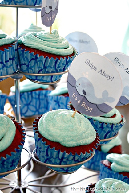 nautical shower cupcakes