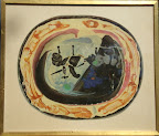 Collage, Inramat tryck av tallrik. Art nr. 30008. Mått ink ram 29x24
