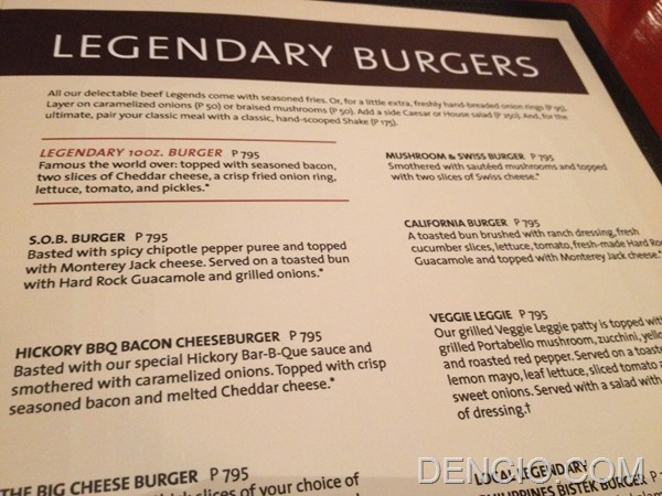 Hard Rock Cafe Makati Menu Prices 12