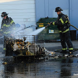 A neighboring business owner in an industrial area off of 47th Ave and Otto Circle, came out of his business Friday evening and saw smoke and flames coming from antoher busienss. Terry Lewallen called 911 as he was rushing to the business, forced entry to the yard, grabbed a pallet jacket and got the burning materials away from the building and van that was already getting burnt. This is the second similar fire at this business in a few weeks. The owner stated it was bar rags that burned from the same client as the last fire. After consulting with an investigator via phone, the on scene fire captain sited the cause as spontaneous combustion. The owner of Tidee Didee stated that the same client was a customer Dust-Tex Services Inc. who suffered a devestating 3 alarm fire on June 20th of this year as well. Firefighters advised SacMav that fire was rulled as arson by independent fire investigators for the insurance carrier. News_120817_TideeDideeFire