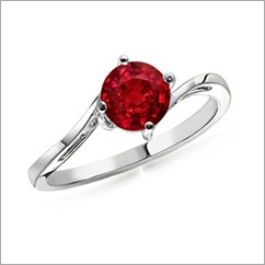 Round Ruby Curved Shank Ring Round Ruby Curved Shank Ring