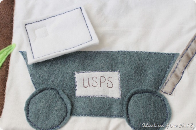 Quiet book template USPS felt mailbox