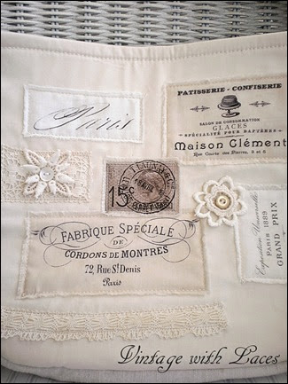 Vintage Inspired Purse with French Labels Vintage Inspired Purse with French Labels