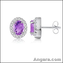 Oval-Amethyst-and-Diamond-Border-Earrings Oval-Amethyst-and-Diamond-Border-Earrings