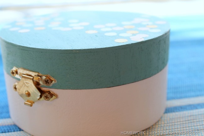 Painted Confetti Dot Jewelry Box via homework | carolynshomework.com  