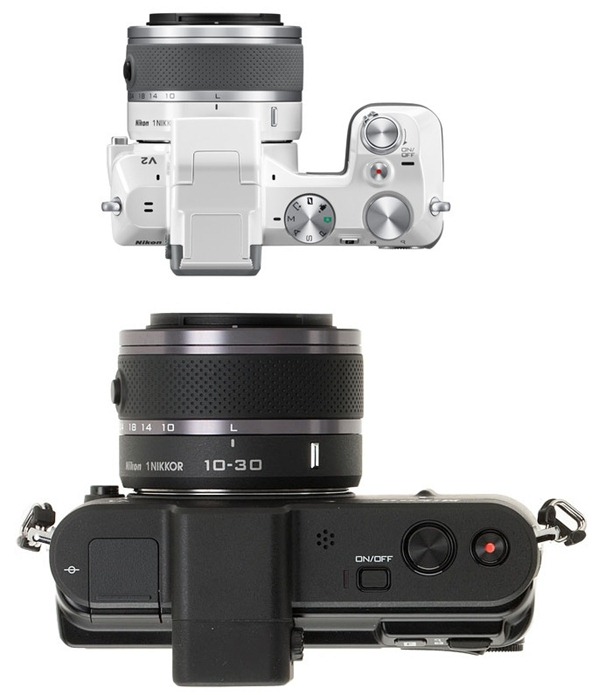 Nikon 1 V2 รูปภาพเปรียบเทียบด้านบนกับ V1