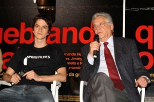 Fernando Grostein e Fernando Henrique Cardoso da produção do filme Quebrando Tabu
