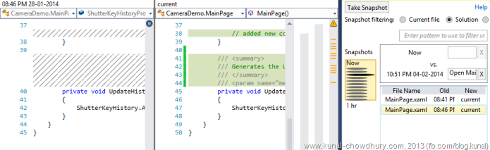 C# Code Change History in Visual Studio 2013 using Auto History Extension
