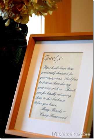 bookcase sign