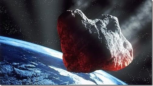 asteroide se aproximando da Terra[13]