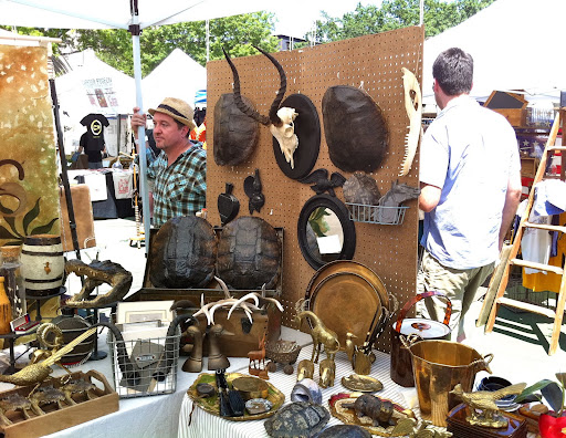 Here's another shot. Horns, skins, shells–this vendor really has everything!