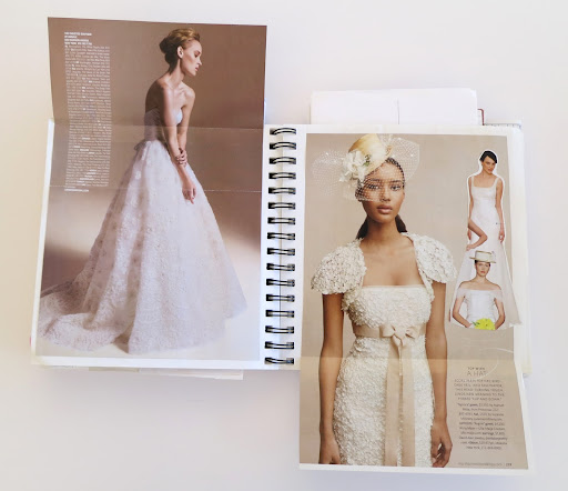 More inspiration. A full skirt on the left. And on the right, the scoop neck.