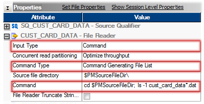 Informatica File Source Target Command Property
