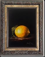 Lemon with leaves Framed
