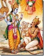 Krishna speaking to Arjuna