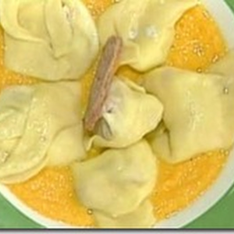 Agnolotti con ciauscolo, ricotta e crema di zucca
