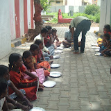 Volunteers serving