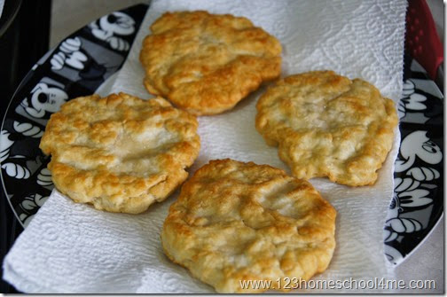 Cooked navajo fry bread for hands on indian unit Cooked navajo fry bread for hands on indian unit
