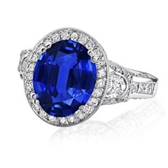 Oval Sapphire and Diamond Designer Ring