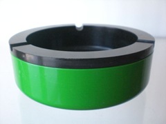 green and black Crayonne ashtray