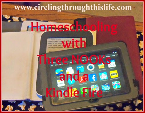 homeschooling with three Nooks and a Kindle