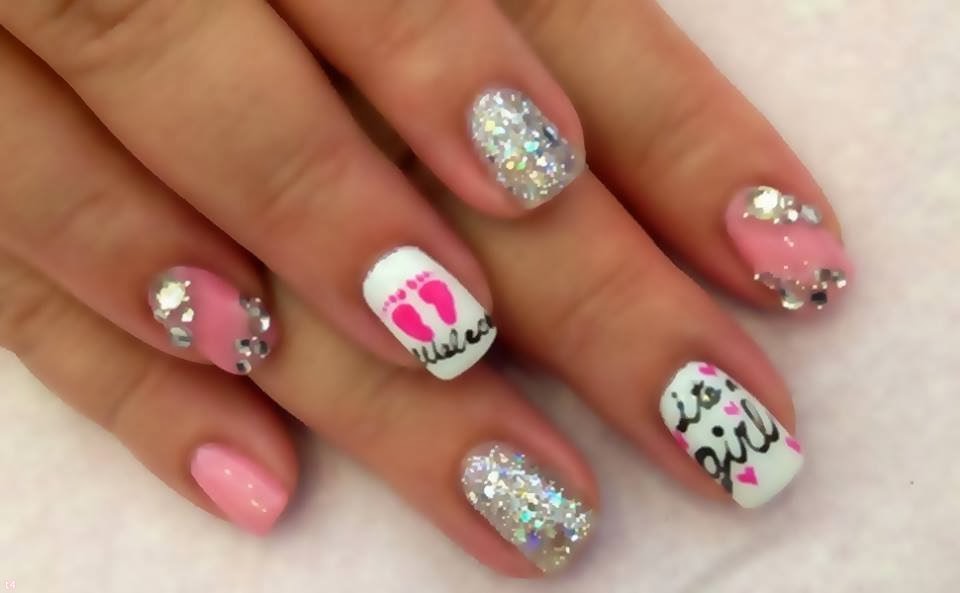 Best Designs of Nail Art 2014 Baby shower nails, Baby nails, Baby
