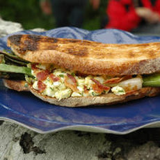 Grilled Vegetable Sandwich with Egg Salad and Bacon Recipe
