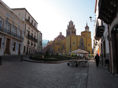 early morning at the basicilica in the center of town
