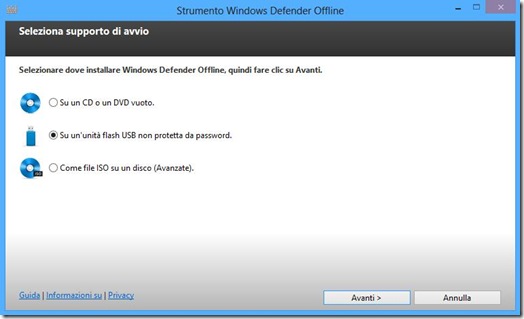 Windows Defender Offline installazione su USB o CD/DVD Windows Defender Offline installazione su USB o CD/DVD