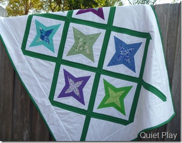 Diamond star quilt on the fence