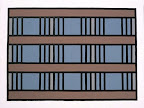 high rise 6, 1996, acrylic on canvas, 12 x 16 in.