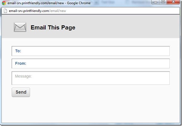 Email portion of Printfriendly, tutorial step from Setting for Four