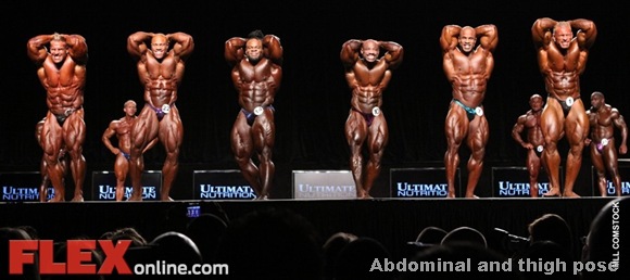 mr olympia comparison - abdominal and thigh pose