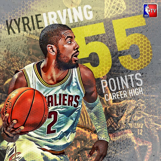 Krye Irving con noche histórica de 55 puntos.