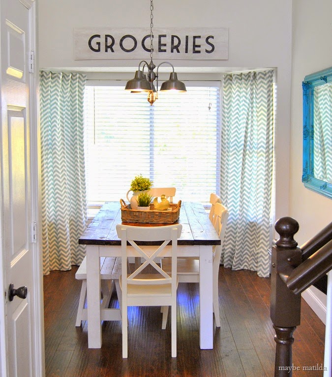 Tutorial to make a vintage-style 'Groceries' sign for your kitchen // www.maybematilda.com