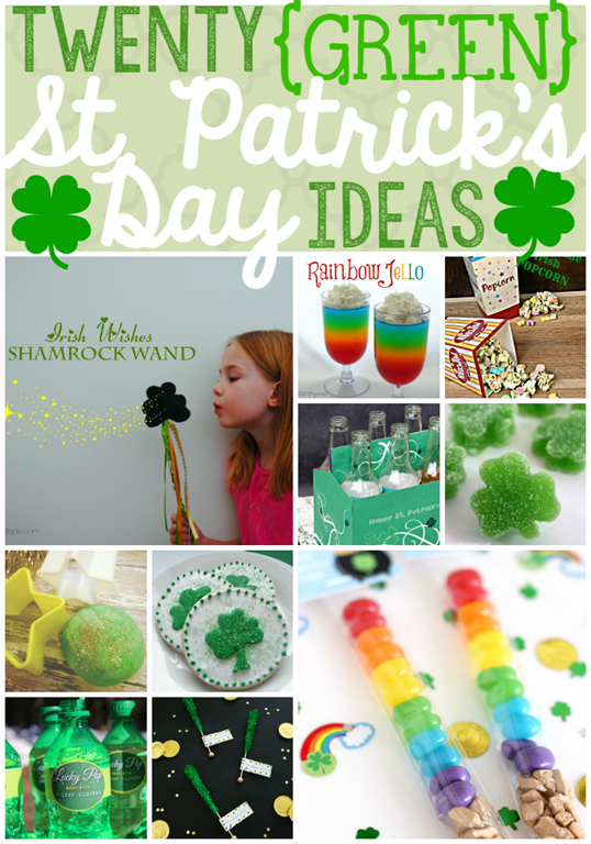 Twenty Green St. Patrick's Day Ideas at GingerSnapCrafts.com #stpattyday #crafts #recipes