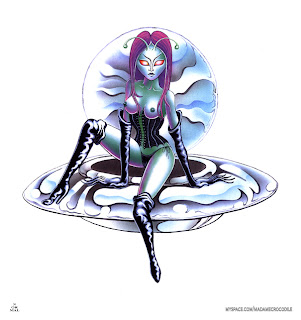 "Space Vixen,"
Airbrush on Posterboard, 2000
http://normal.bz/print-shop/