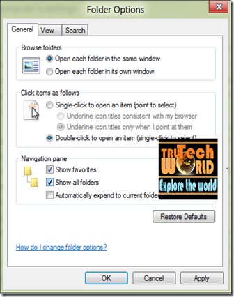Windows 8 Folder Option