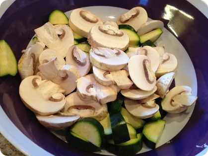 mushrooms & zucchini Soup with rice noodles