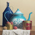 Object: 10660 - Stilleven met appelstroop - 35x30 cm - Klaas Wiedijk - € 2750.=