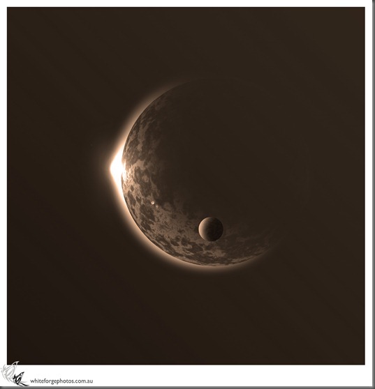 Planet with sunrise Planet with sunrise