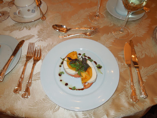 The fare was delicious and included this tomato and fresh mozzarella salad.