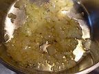 Onion and garlic sauteed in olive oil until golden and tender.