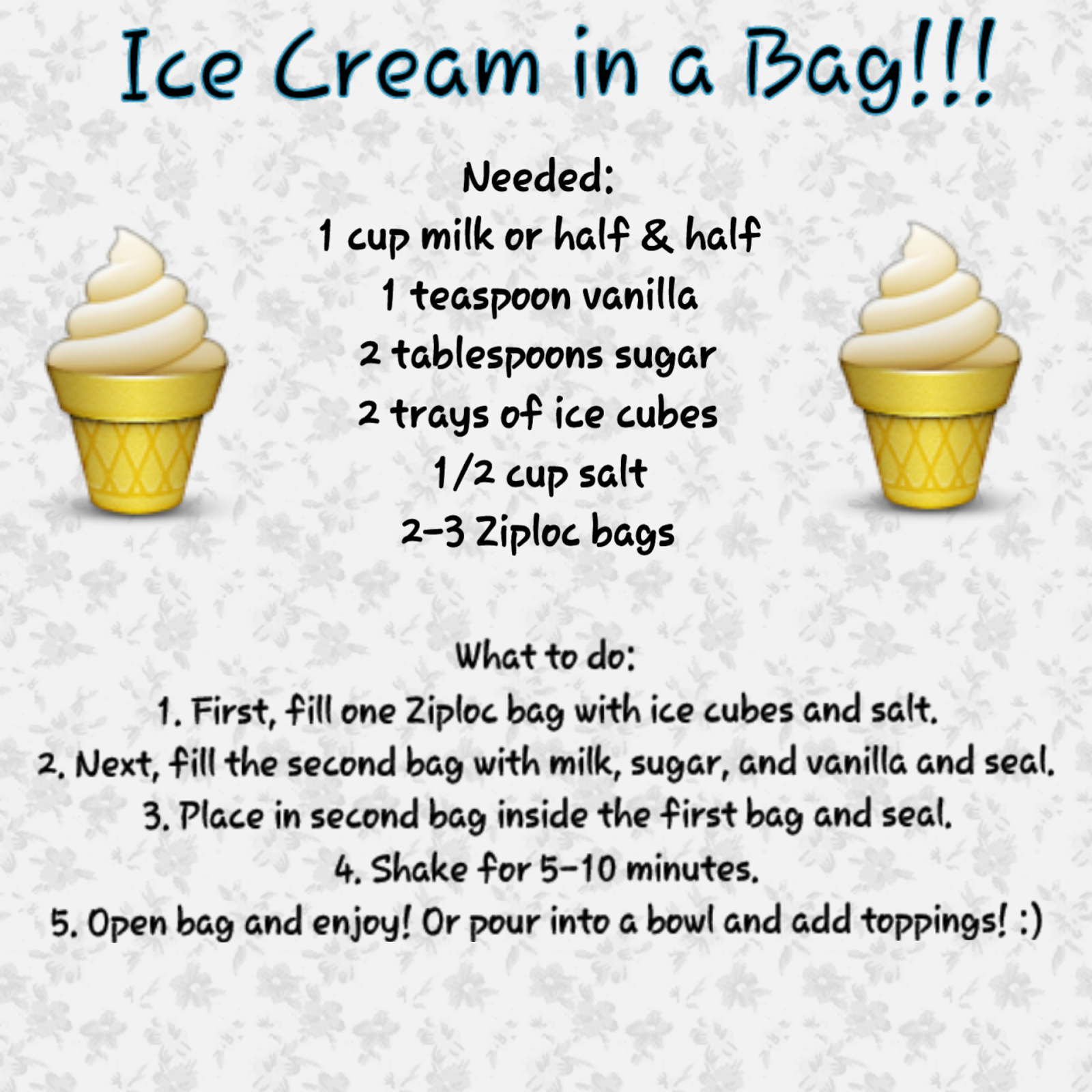 Ice Cream in a Bag Recipe (with Milk!)